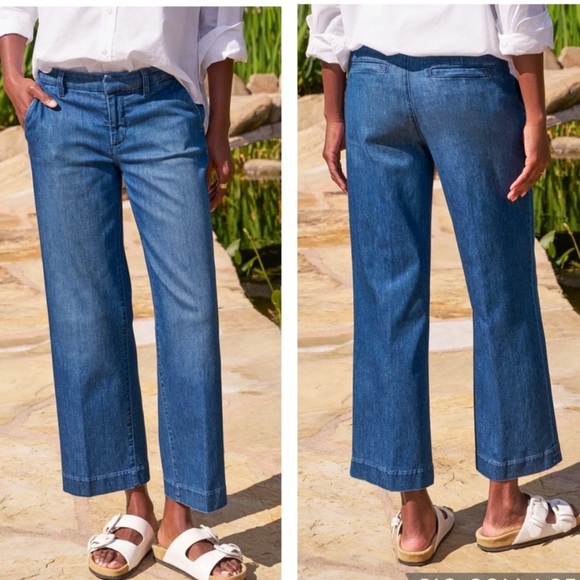 Frank & Eileen Westport Wide Leg Trouser Jeans Crop Ankle Sz 6 - Picture 11 of 11